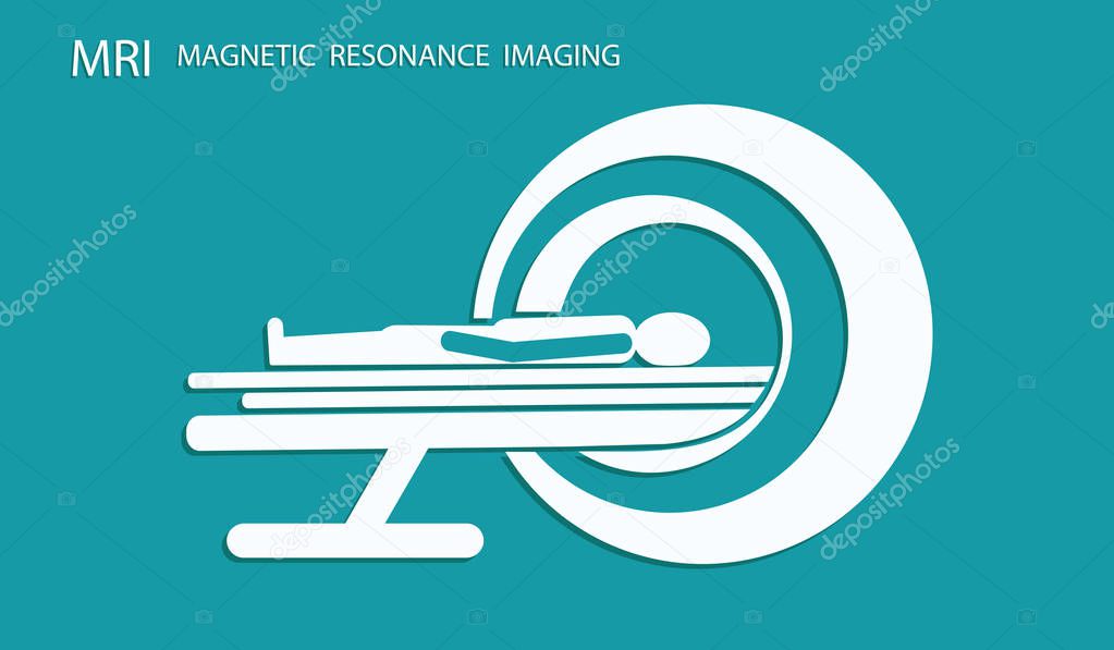 Icon-Scanning Patient with Machine MRI - Flat Style - Vector illustration