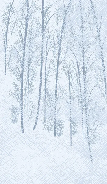 Inverno Astratto Sfondo Luce Foresta Innevata Arte Vettoriale Illustrazione — Vettoriale Stock