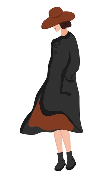 Femme Vêtements Saisonniers Lunettes Chapeau Veste Pantalon Bottes Isolée Sur — Image vectorielle