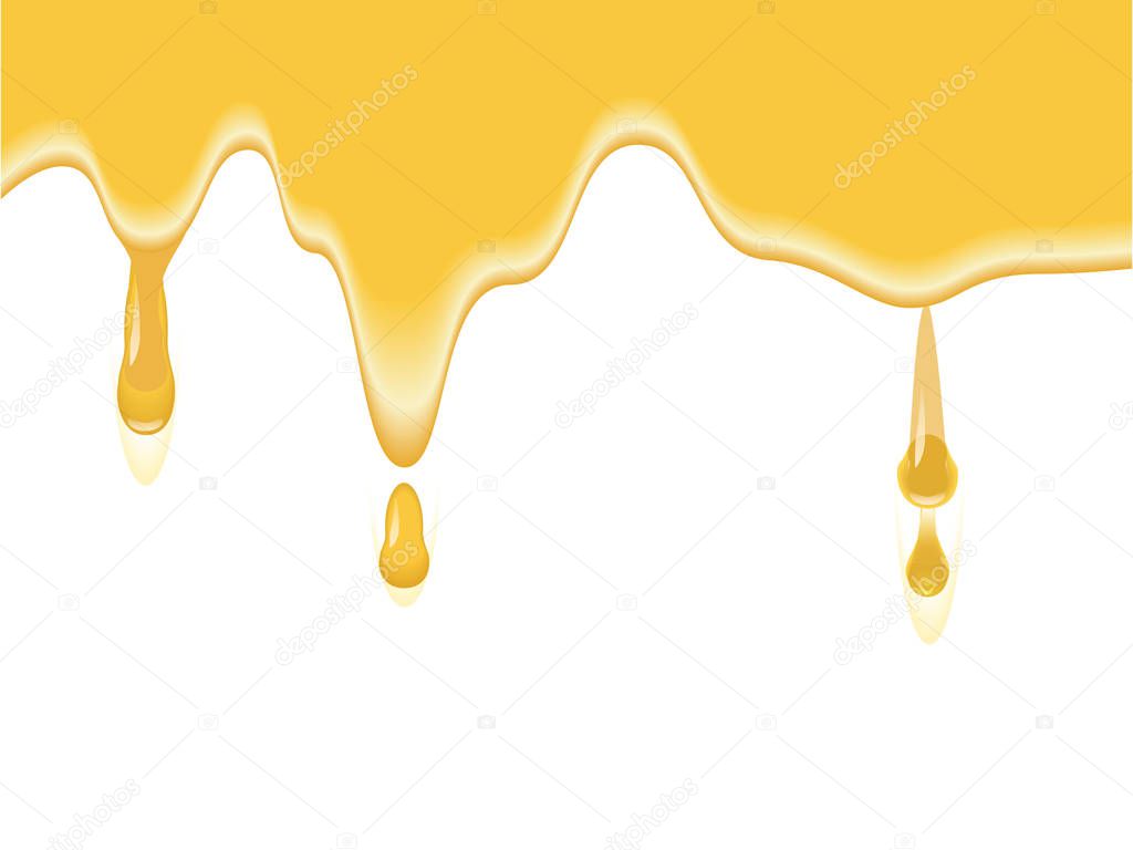 Border - Honey is dripping - isolated on white background - design element - vector