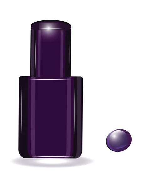 Originele Fles Van Violet Nagellak Drop Geïsoleerd Een Witte Achtergrond — Stockvector