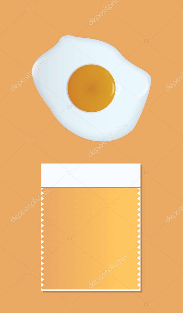 Fried eggs and color palette - all yellow color - abstract illustration. Vector.