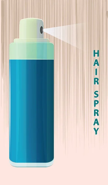 Hairspray, originele fles. Abstracte achtergrond-platte stijl-vector. — Stockvector