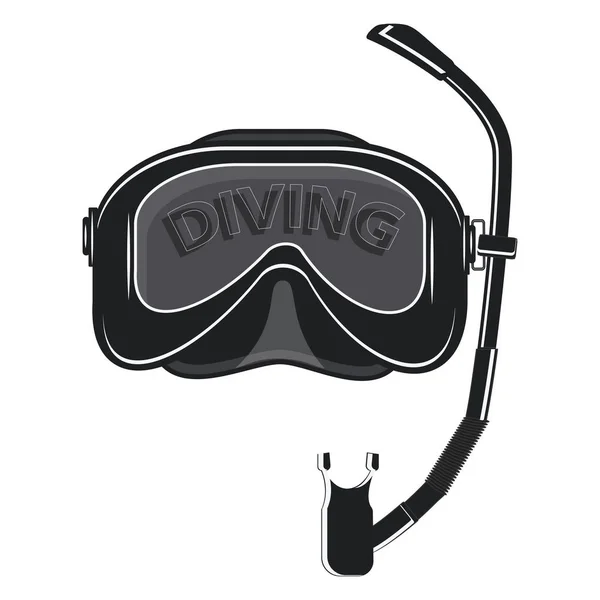 Desporto subaquático. Mergulho. Máscara de imersão - isolado no fundo branco - estilo plano - vetor . — Vetor de Stock