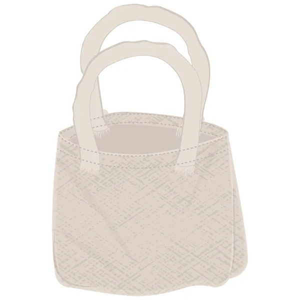Полотно сумка - плоский стиль - ізольований на білому тлі - вектор. Припиніть використовувати пластик. Екологічний продукт . — стоковий вектор