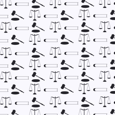 Hukuki sembollü arka plan ışığı - adalet terazisi, hakem tokmağı, kitap - vektör.