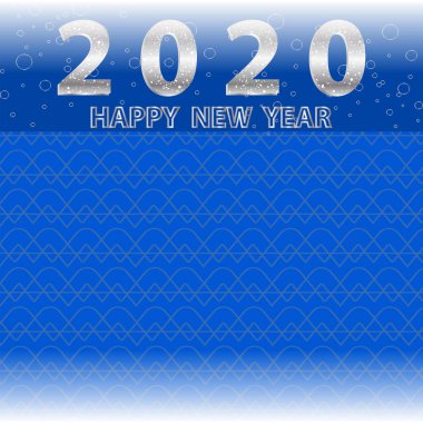Mavi arkaplan - dekoratif parlak beyaz sayılar - vektör. Tebrikler 2020. - Mutlu yıllar. Mutlu Noeller..