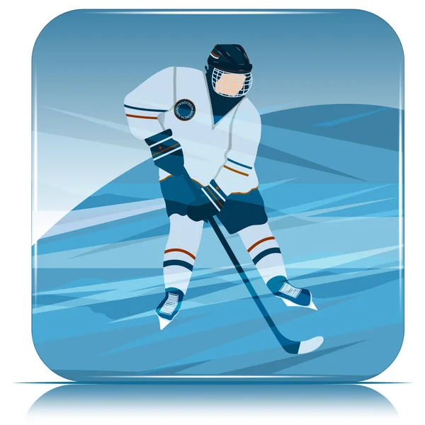 Le hockey. Icône abstraite en style grunge - joueur de hockey masqué - isolé sur fond blanc - vecteur. Sport d'hiver — Image vectorielle