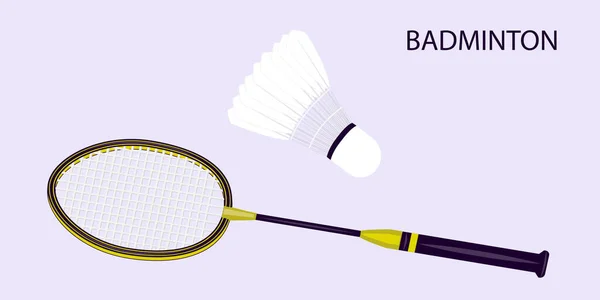 Badminton Racket Shuttlecock Light Background Vector Sports Banner — Stock Vector