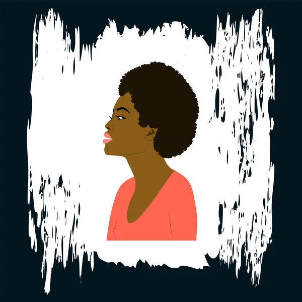 Afrikalı Kadın Soyut Arka Plan Vektör Siyah Hayatlar Önemlidir — Stok Vektör
