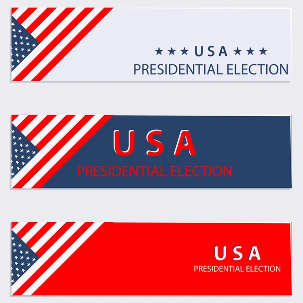 Set Header Banner Choix Présidentiel États Unis Amérique Vecteur — Image vectorielle