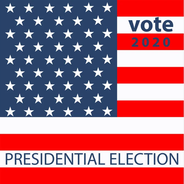 Vote 2020 Elecciones Presidenciales Bandera Nacional Americana Vector Banner Cartel — Archivo Imágenes Vectoriales