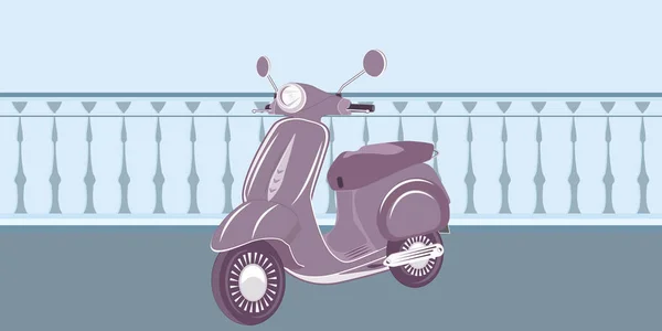 Scooter Ponte Sem Pessoas Vetor Dia Mundial Sem Carro Banner — Vetor de Stock