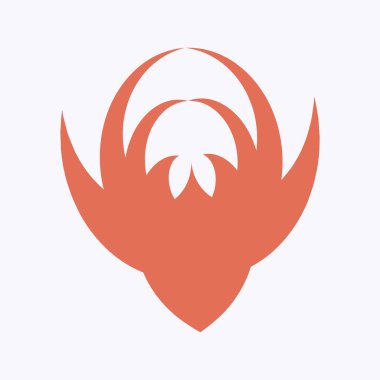 Tasarım ögesi - soyut çiçek - beyaz arkaplanda izole - kıvrımlı sarmal - vektör