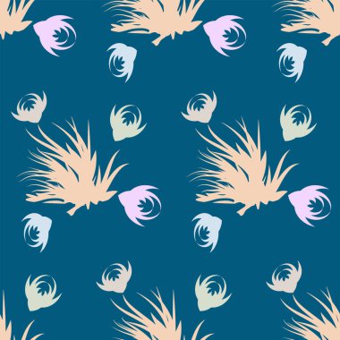 Desen - çok renkli çiçeklerin soyut olduğu bir dal - vektör.