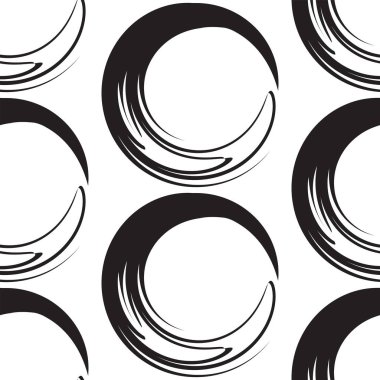 Desen - soyut siyah yuvarlak elementler - beyaz arkaplan - vektör.