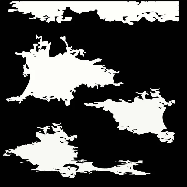 抽象要素の集合 黒の背景に白 ベクトル — ストックベクタ
