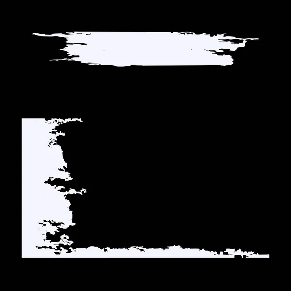 Абстрактная Порванная Бумага Элемент Дизайна Белый Гранжевом Стиле Изолированный Черном — стоковый вектор