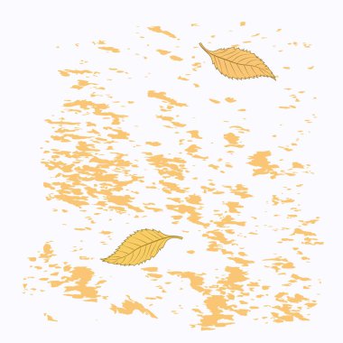 Soyut yaprak düşüşü, fırça darbeleri, vektör. Sonbahar arkaplanı.