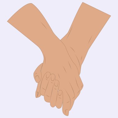 Erkek elleri - avuç içi - beyaz arkaplanda izole - vektör.