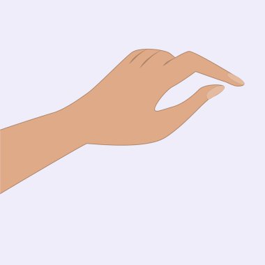Kadın eli, işaret parmağı - beyaz arka planda izole - vektör.