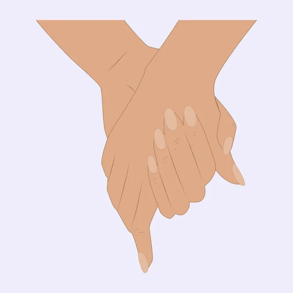 Female Hands Palm Palm Isolated White Background Vector — Stock Vector