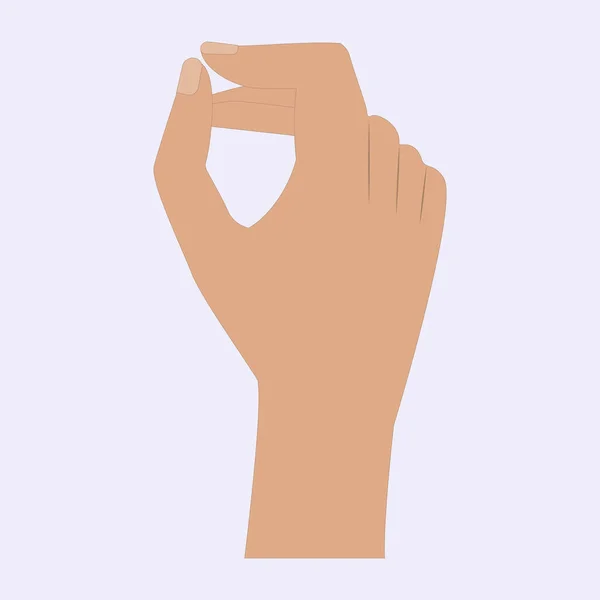 Жіноча Рука Пальці Єднані Кільцем Ізольовані Білому Тлі Вектор — стоковий вектор