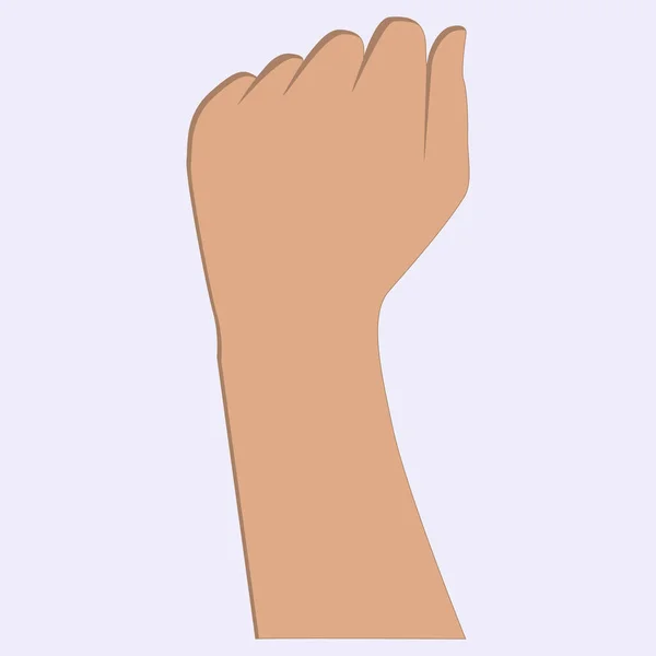 Mano Apretada Puño Con Pulgar Aislado Sobre Fondo Blanco Vector — Archivo Imágenes Vectoriales