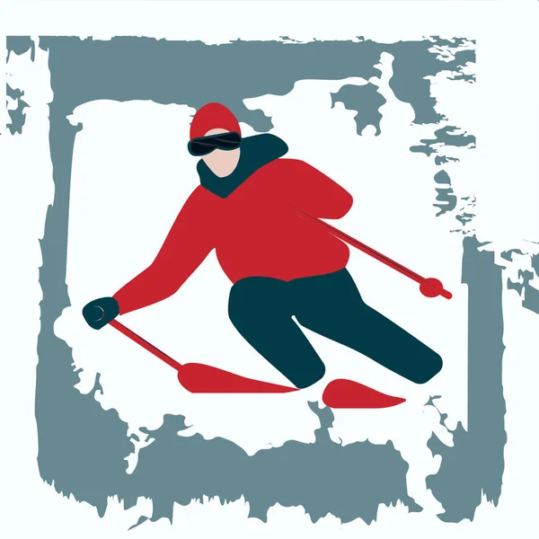 Skier Safety Goggles Abstract Grunge Style Background Illustration Vector New — Stock Vector