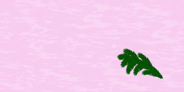Горизонтальний Банер Рожевий Абстрактний Фон Ялинова Гілка Вектор Новий Рік — стоковий вектор