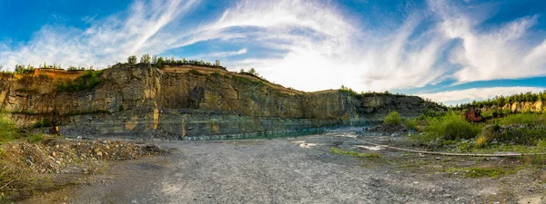 Panoramalandschaft Des Überfluteten Bergbaubruchs Dorf Subrivka Gebiet Khmelnytsky Ukraine — Stockfoto