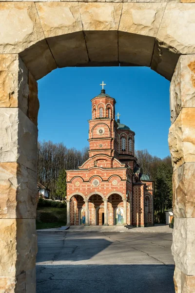 Монастир Djunis Церкви Матері Божої Плащаниці Костел Діви Марії Кожуха — стокове фото