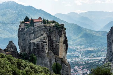 Meteors or Meteora Monastery of the Holy Trinity, Thessaly, Greece clipart