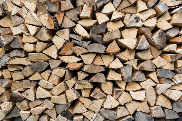 Suché Dřevo Nasekané Protokoly Připravené Zimu Dříví Zdi Pozadí Textury — Stock fotografie