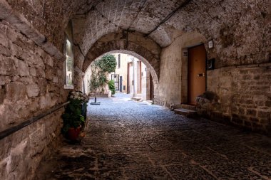 Bari şehri, antik kentin ortasındaki eski tarihi sokaklar, Avrupa, Bari, İtalya.