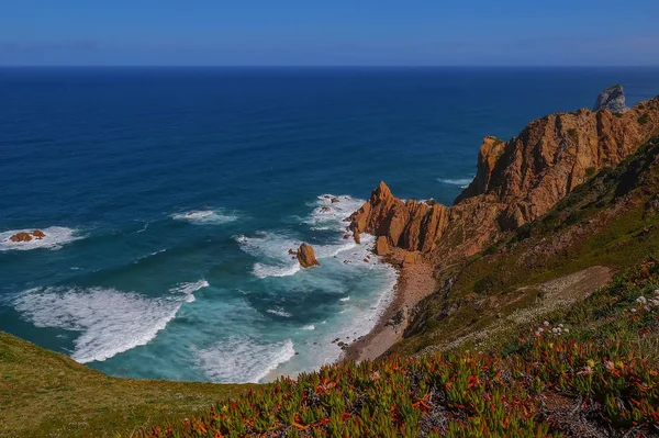 Cabo da Roca, Portugalia-najbardziej wysunięty na zachód punkt Europy kontynentalnej — Zdjęcie stockowe