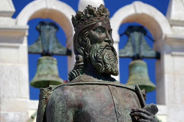 Una estatua de Don Pedro en Cascais en Portugal — Foto de Stock