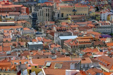 Lizbon, Portekiz 'in panoramik hava manzarası.