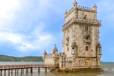 Belem Kulesi Tagus Nehri, Belem, Lizbon, Portekiz.