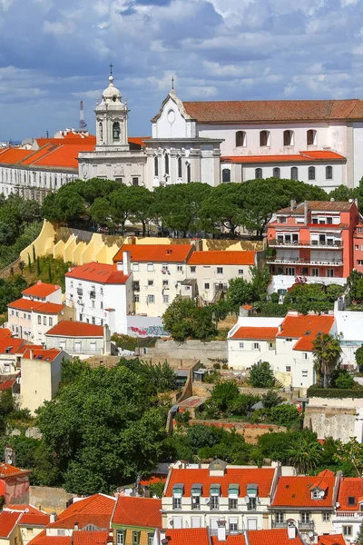 Panoramiczny widok z lotu ptaka, Lizbona, Portugalia. — Zdjęcie stockowe