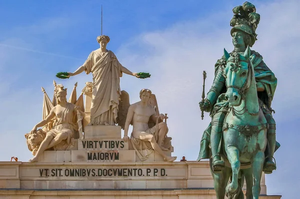 Részlet a szobor a Dom Jose Lisszabonban — Stock Fotó