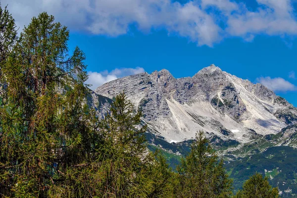 Vedere a muntelui Vogel în Alpii sloveni — Fotografie, imagine de stoc