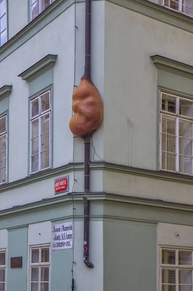 Gutter on the building in Prague — Stock Photo, Image