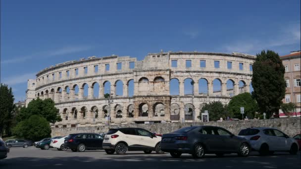 克罗地亚普拉的罗马圆形剧场 — 图库视频影像