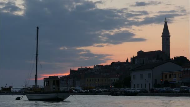 Ровінь Хорватія Панорамний Вид Старого Міста Ровіндж Півострові Істрія Хорватія — стокове відео