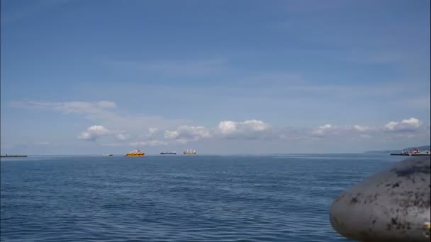 Time Lapse Veduta Sul Mare Con Barche Trieste — Video Stock