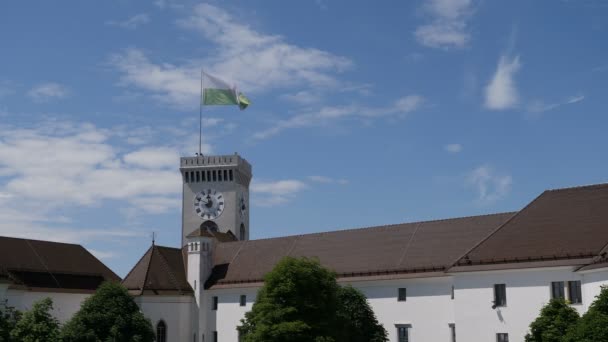 Stadtbild von Carvoeiro Stadtplatz — Stockvideo