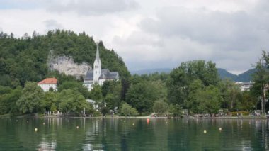 Castle yakınındaki Ljublanica nehir, Slovenya