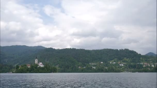 Kasteel Buurt Van Ljublanica Rivier Slovenië — Stockvideo