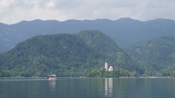 Κάστρο Κοντά Στο Ποτάμι Ljublanica Σλοβενία — Αρχείο Βίντεο